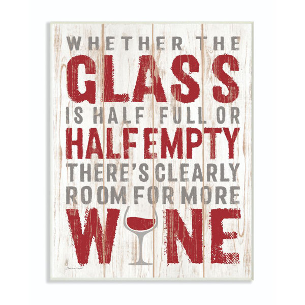 Winston Porter Wine Glass Funny Word Kitchen Dining Room Wood
