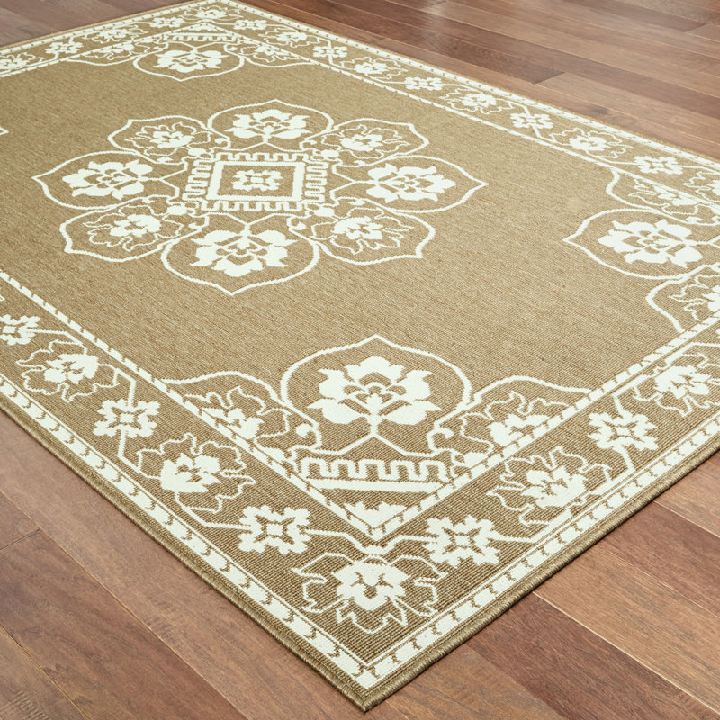 Download Quintin Oriental Tan/Ivory Indoor / Outdoor Area Rug & Reviews | Birch Lane