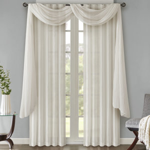 Bruggeman Crushed Solid Sheer Rod Pocket Panel Pair (Set of 2)