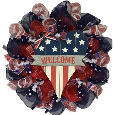 Patriotic Heart Welcome Wreath