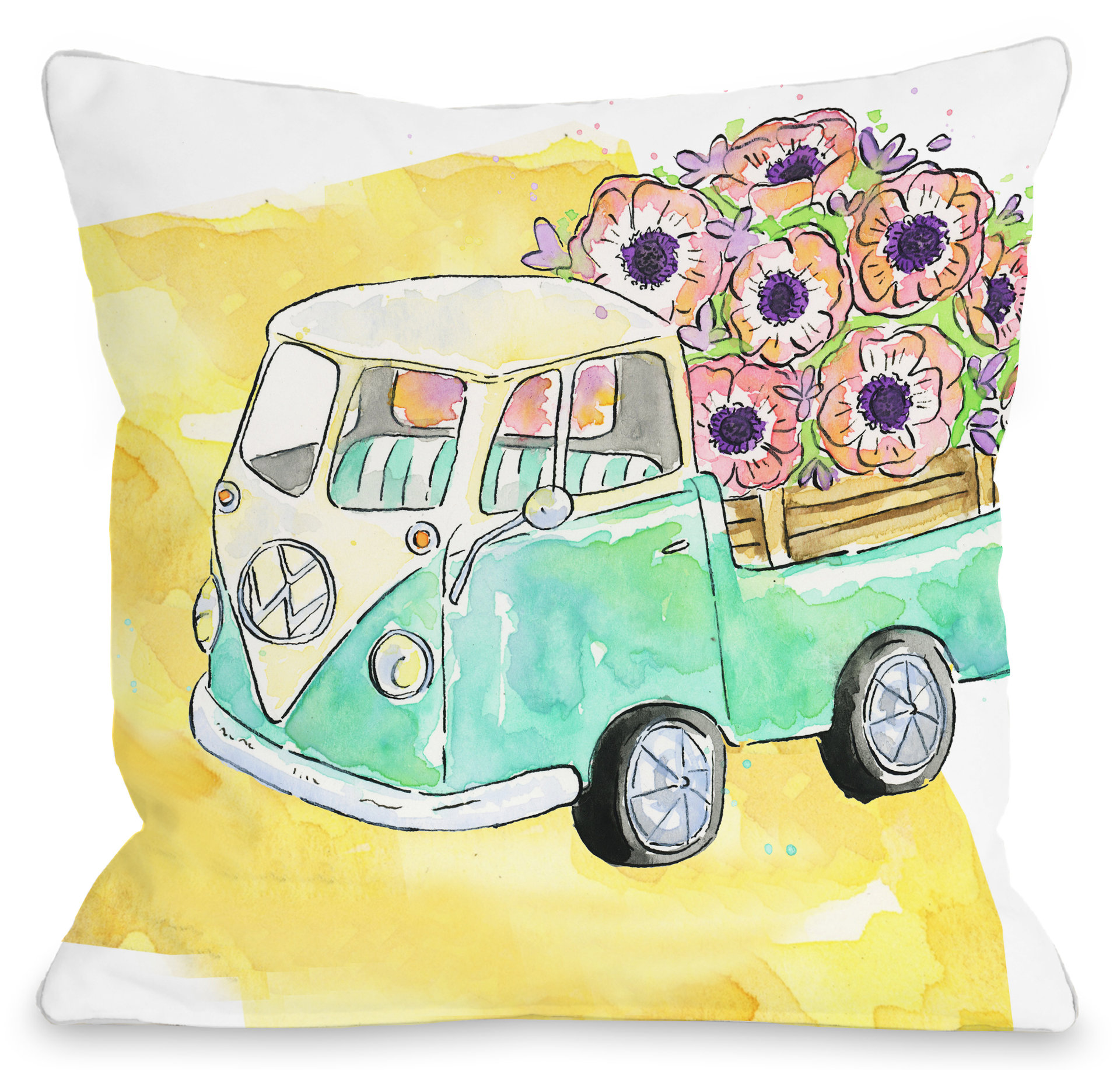 Ebern Designs Taliaferro Vw Bug Throw Pillow Wayfair