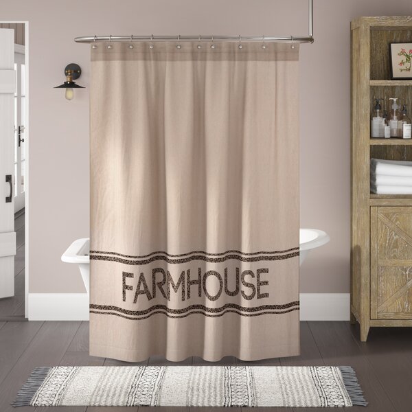 August Grove® Farmhouse Cotton Single Shower Curtain & Reviews | Wayfair
