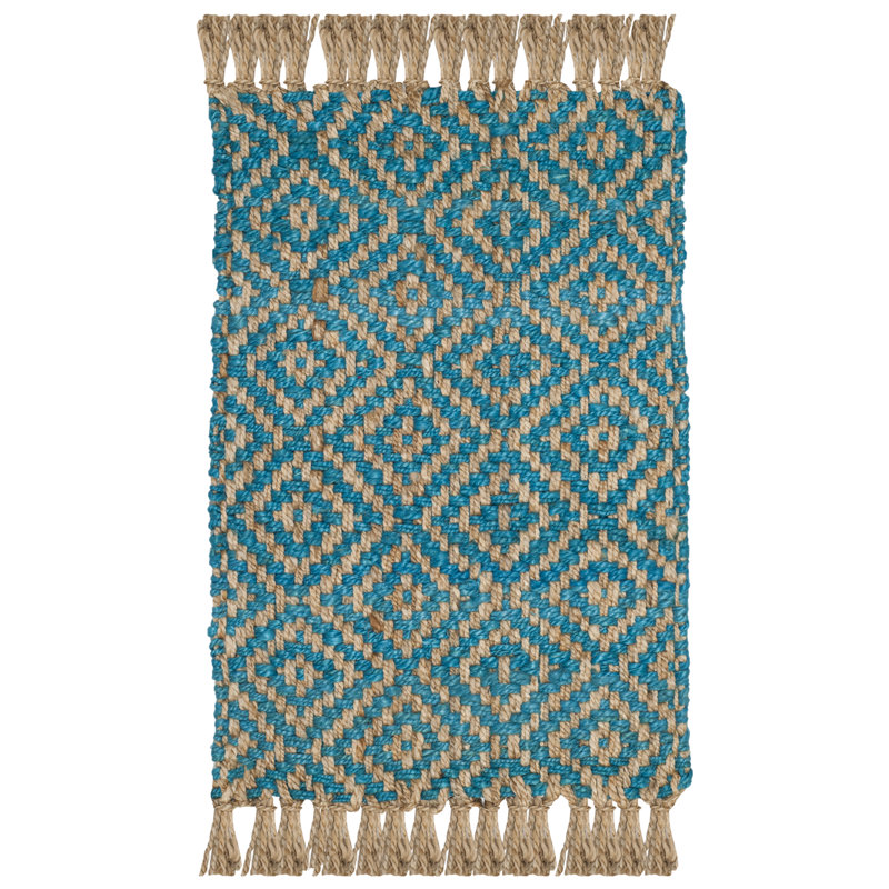 Bungalow Rose Miami Springs Southwestern Jute Sisal Turquoise Natural Area Rug Reviews Wayfair