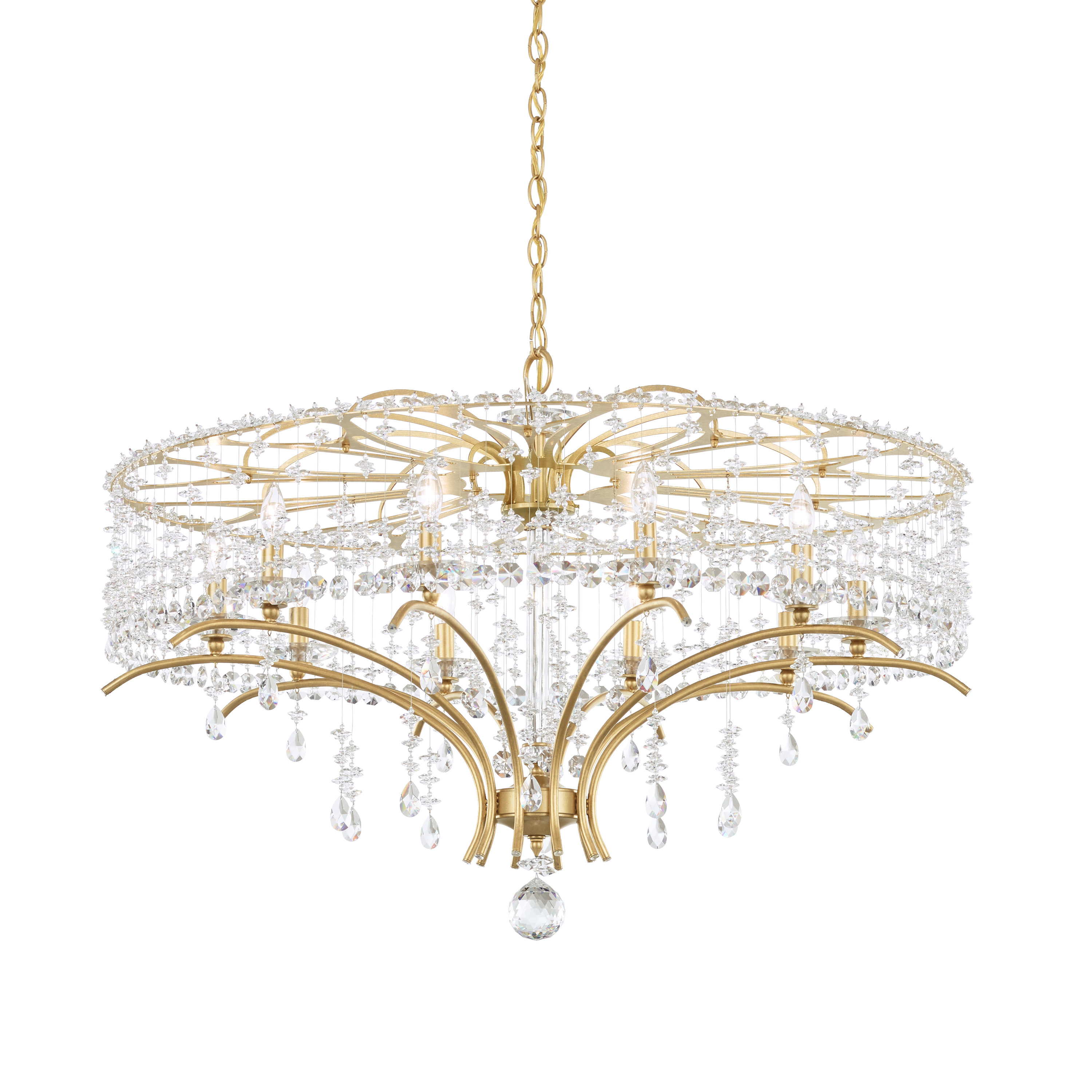 Schonbek Bella Rose 10 Light Candle Style Drum Chandelier With Crystal Accents Perigold