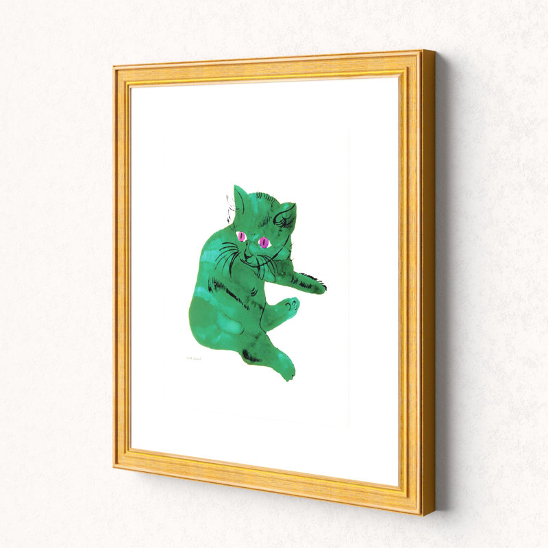 Green Cat 1956 By Andy Warhol Picture Frame Print On Paper