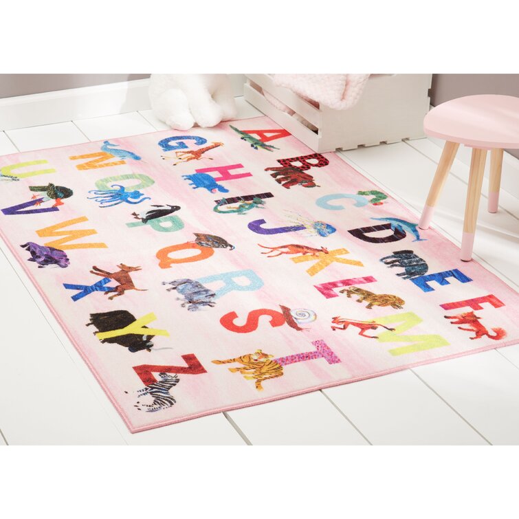 Eric Carle Alphabet Zoo Graphic/Print Area Rug in Pink & Reviews | Wayfair