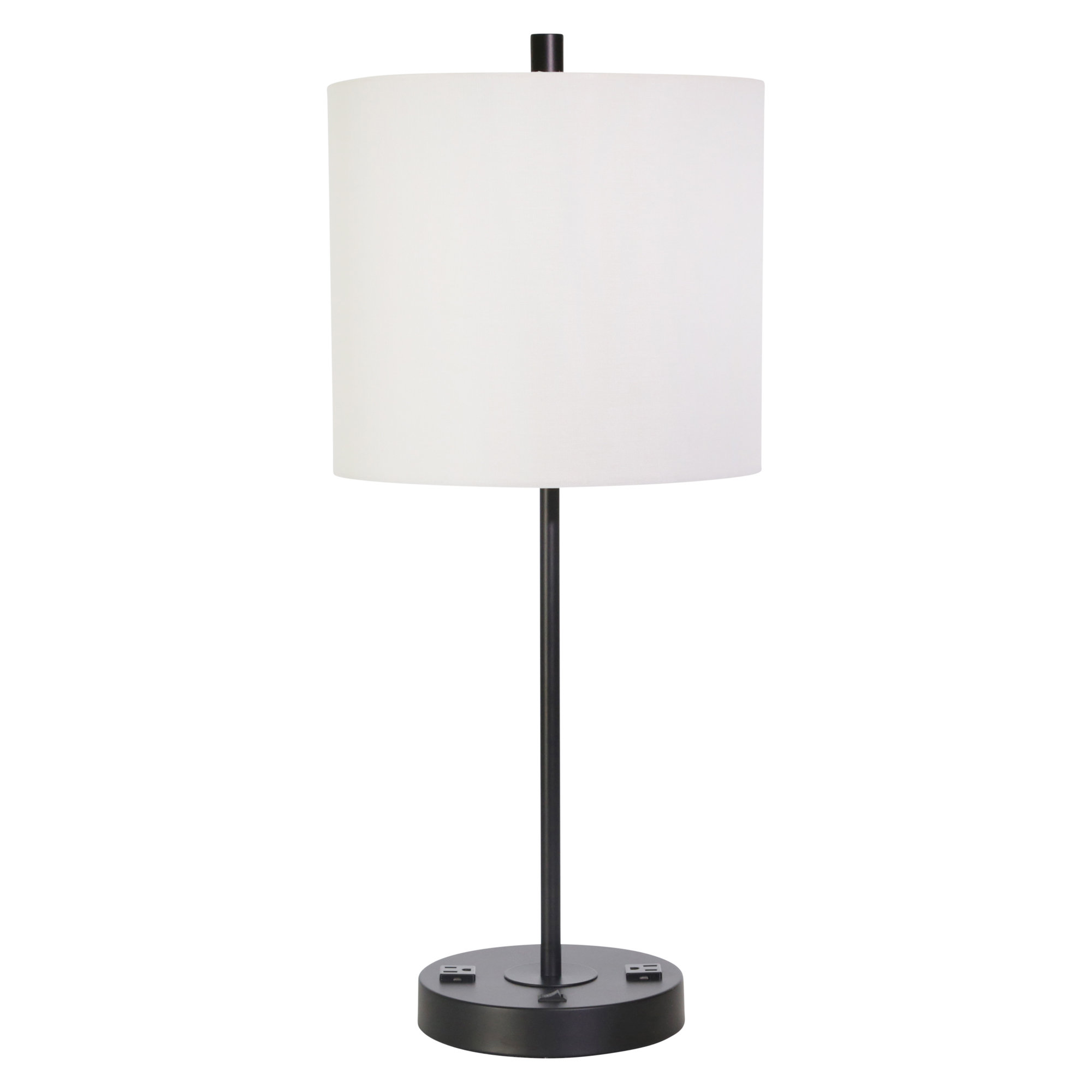 white and black table lamp