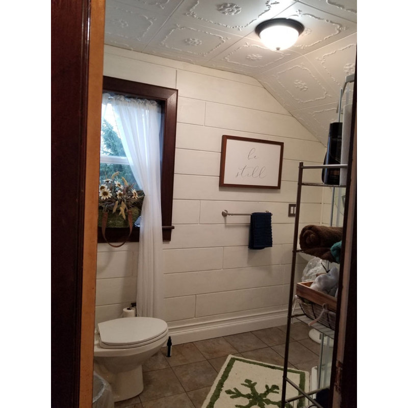 A La Maison Ceilings Bourbon Street 1 6 Ft X 1 6 Ft Glue Up Ceiling Tile In White Reviews Wayfair