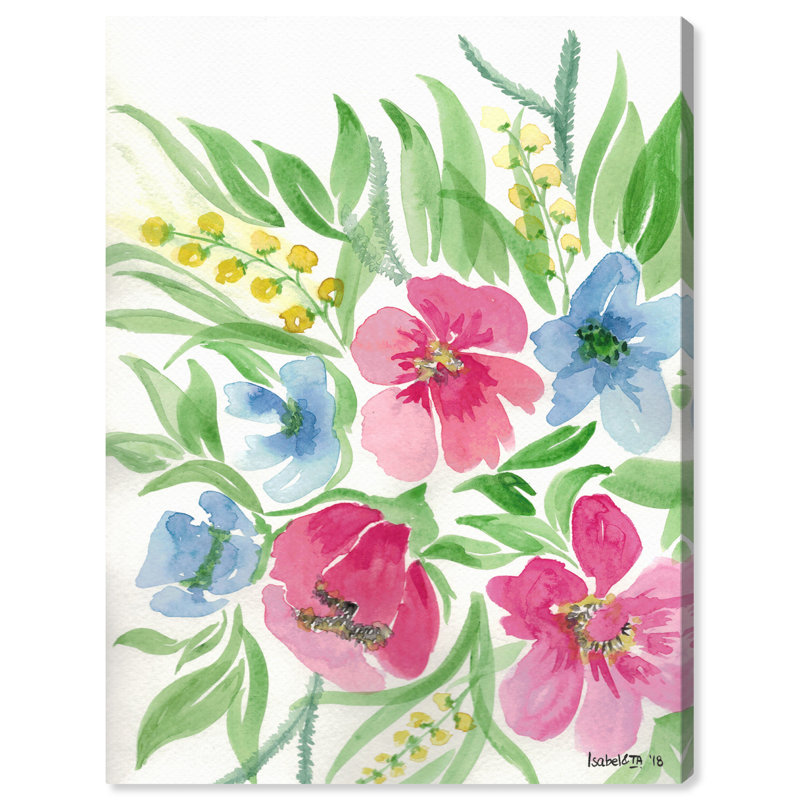 Winston Porter Tropical Flowers Watercolor Painting Print On
