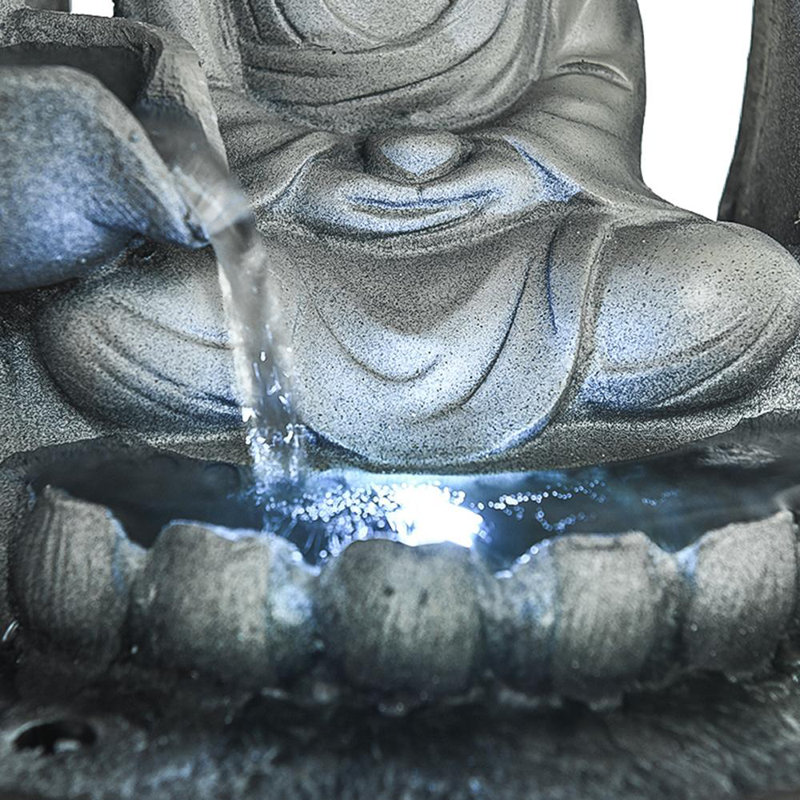 Wature Resin Buddha Tabletop Water Fountain For Home And Office