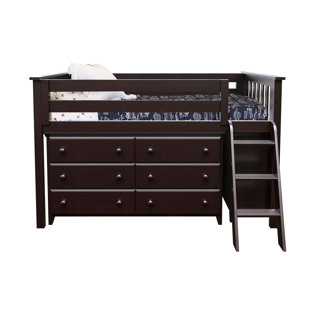 Ginny Twin Loft Bed with Dresser and Bookcase by Harriet Bee