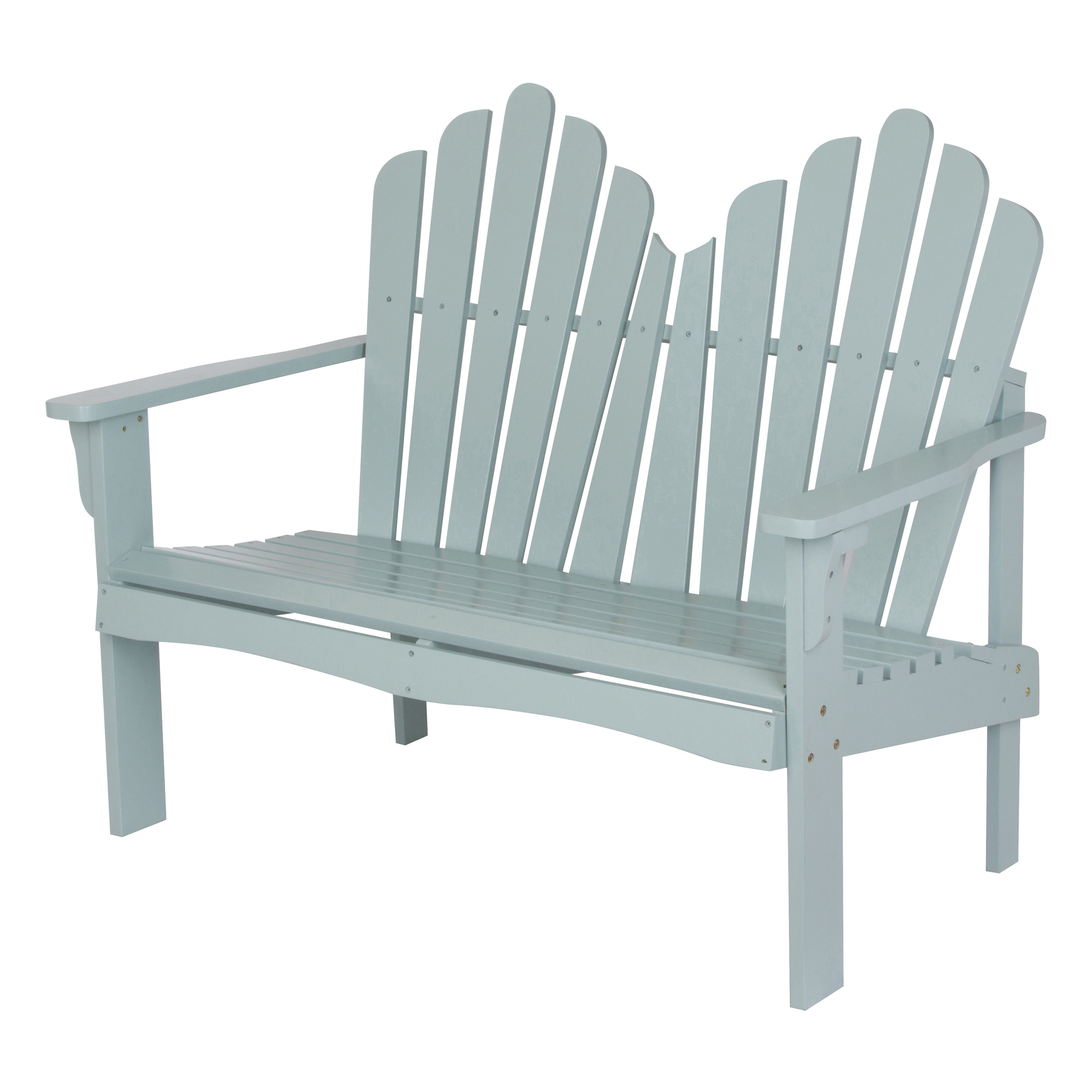blue outdoor bench