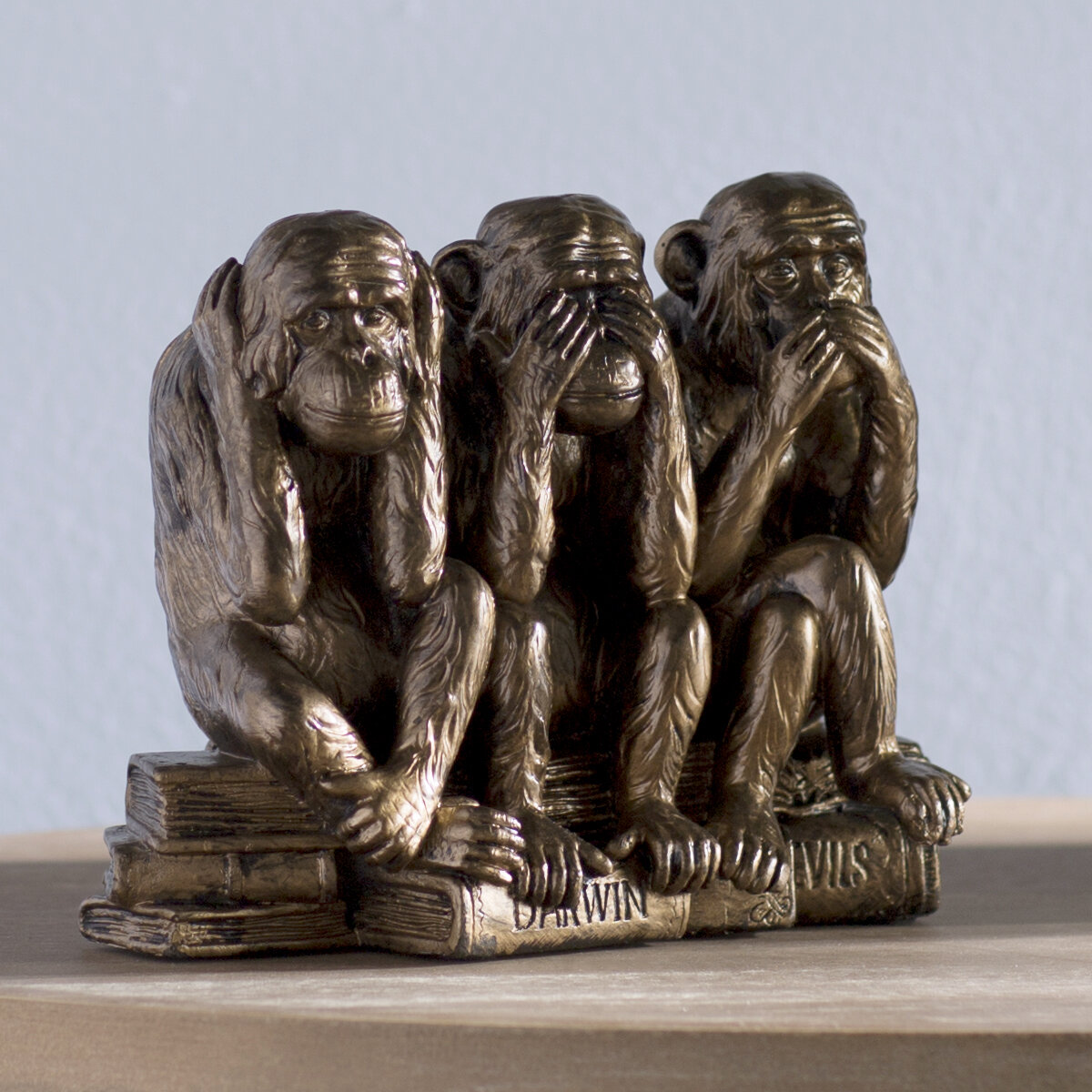 Collectibles Brass See Speak Hear No Evil 3 Monkey Small Statues 