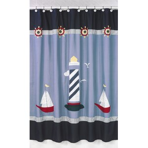 Come Sail Away Cotton Shower Curtain