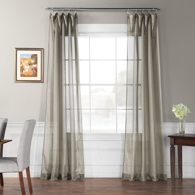 Beachcrest Home Tiya Double Layered Solid Sheer Rod Pocket Curtain