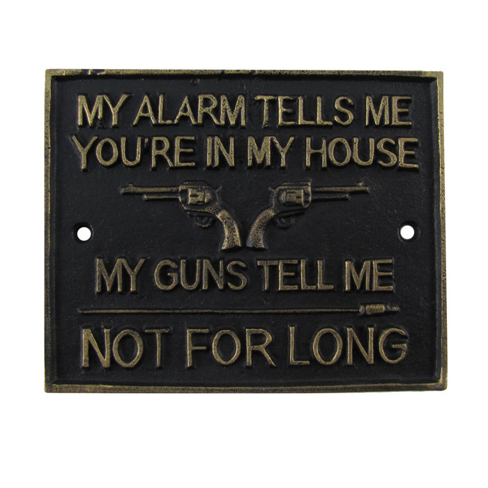 Funny Metal Gun Security Sign Home Alarm 2nd Amendment Man Cave Garage Wall Decor Funny Metal Gun Security Sign Home Alarm 2nd Amendment Man Cave Garage Wall Decor