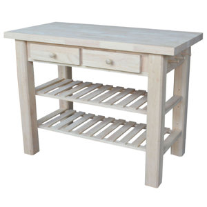 Rathbone Kitchen Island with Butcher Block Top