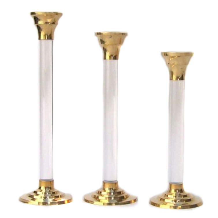 Mercer41 3 Piece Brass Candlestick Set Wayfair