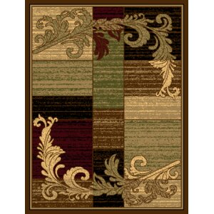 Wreath Leaf Brown/Beige Area Rug