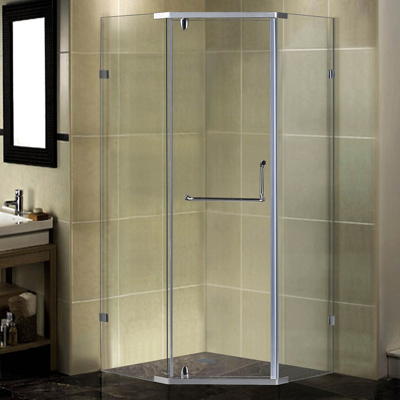 Aston 37 X 75 Pivot Semi Frameless Shower Door Wayfair