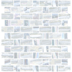 Signature Line Recycled Iridescent Glass Mosaic Tile in Gray/Blue