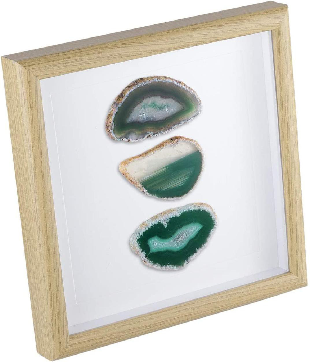Home Office Room Decorations Handcrafted Sliced Agate Framed Wall Decor Black 
