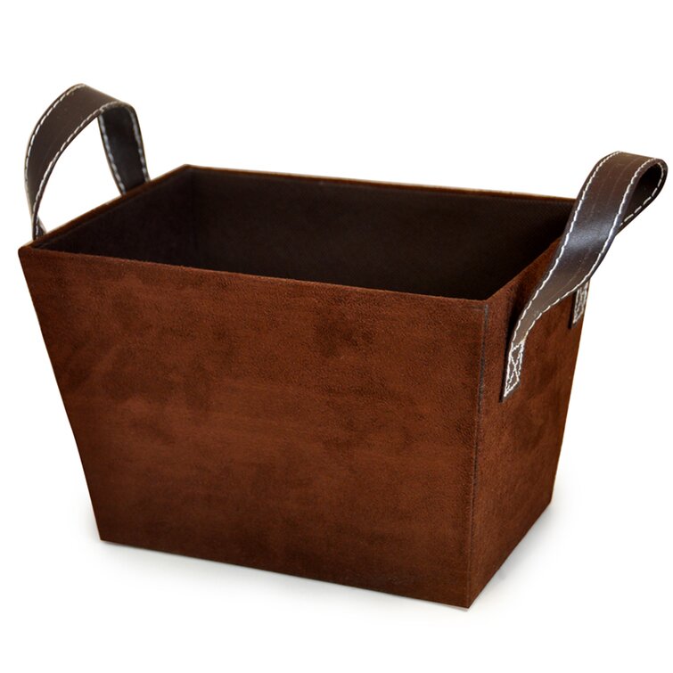 black Round chimney basket leather basket CIRCUM for storage
