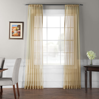 Lark Manor Emie Solid Sheer Rod Pocket Curtain Panels Size 50 W X