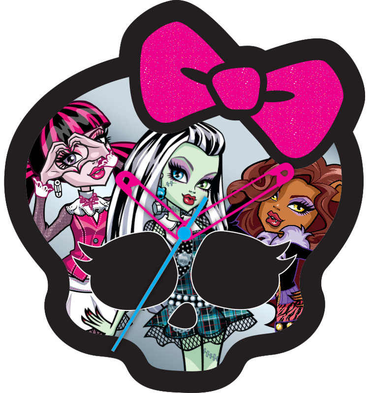 Monster High Quartz Analog Custom Shape Glass Wall Clock