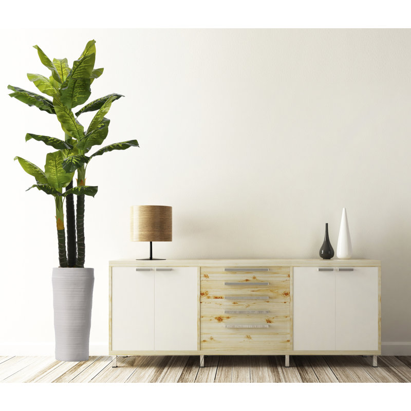 Bloomsbury Market Real Touch Floor Evergreen Tree In Planter Reviews Wayfair