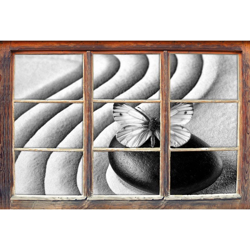 Wall Clock Zen Stone With A Butterfly Clocks Handmade Products