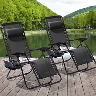 1/2 Heavy Duty Textoline Zero Gravity Reclining Garden Sun Lounger Chairs Chair 