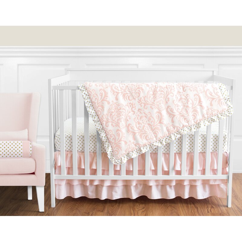 pink and gold baby bedding sets