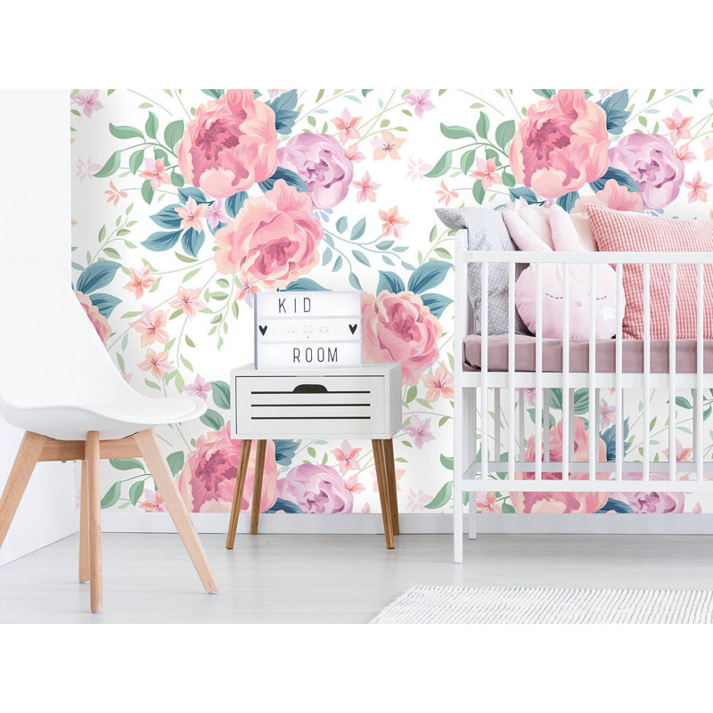 House Of Hampton Conley Removable Nursery Pastel Peonies 6 25 L X