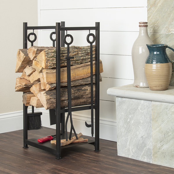 Red Barrel Studio® Herwald 12'' W Metal Log Rack & Reviews | Wayfair