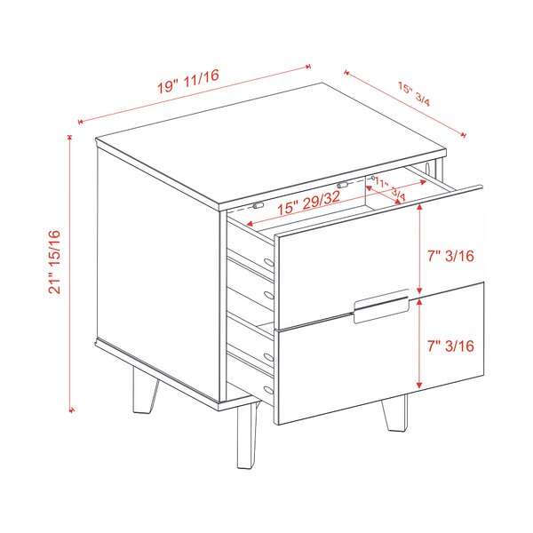 Mags 21.94'' Tall 2 - Drawer Nightstand
