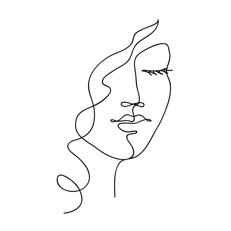 Abstract Woman Face by - Wrapped Canvas Graphic Art