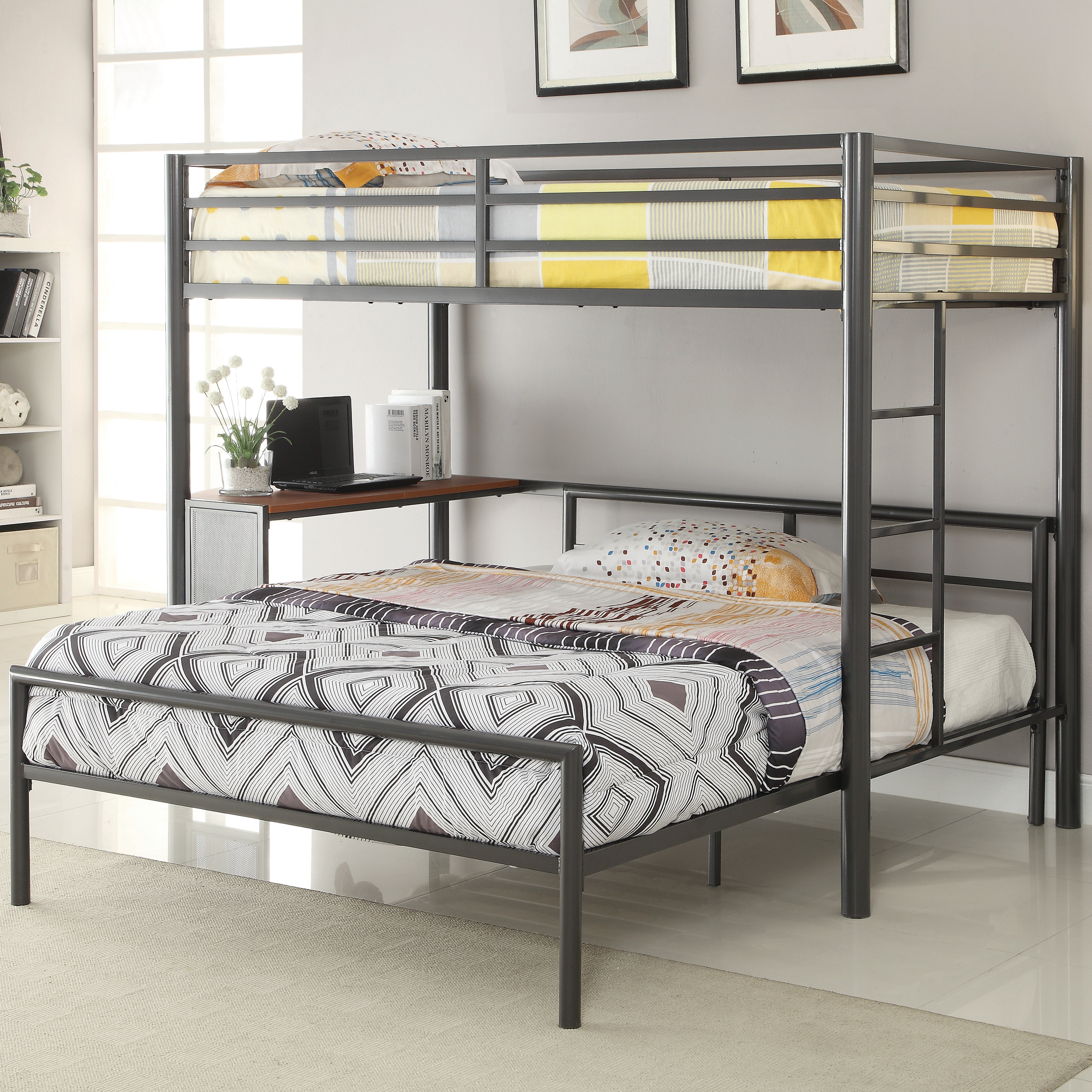 Harriet Bee Nedra Twin Over Full L Shaped Bunk Bed & Reviews | Wayfair