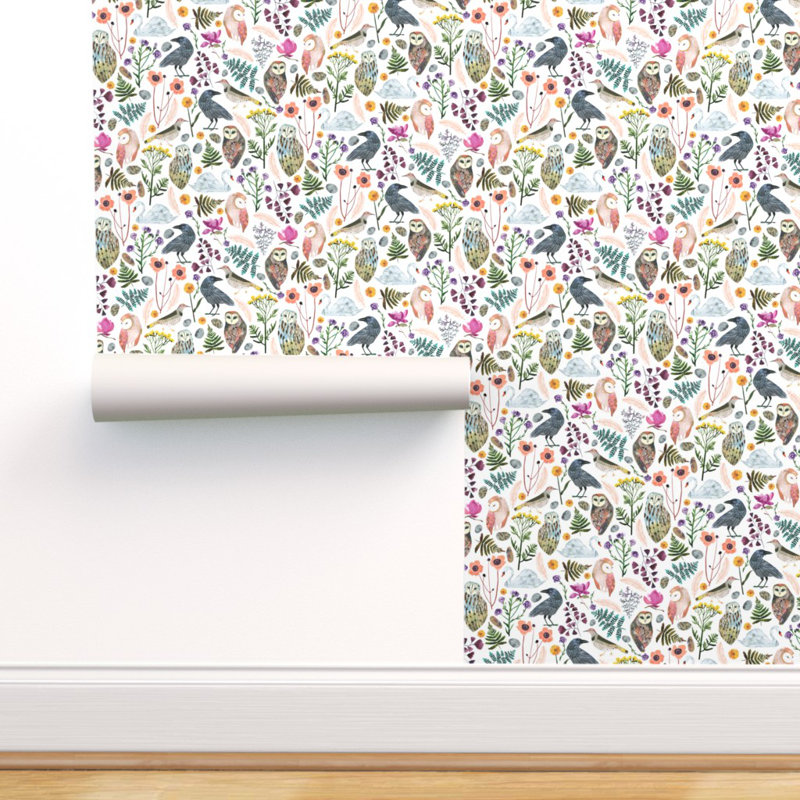 Ebern Designs Tomeny Birds And Flowers Removable Peel And Stick