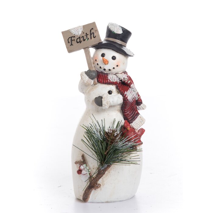 The Holiday Aisle® Medium Resin Snowman Figurine & Reviews | Wayfair