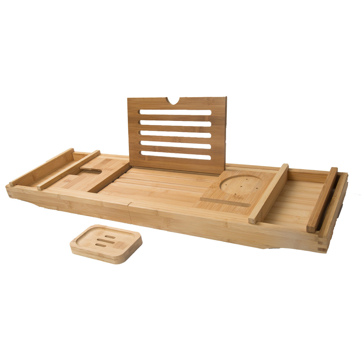 Rebrilliant Lidea FreeStanding Bamboo Bath Caddy Wayfair