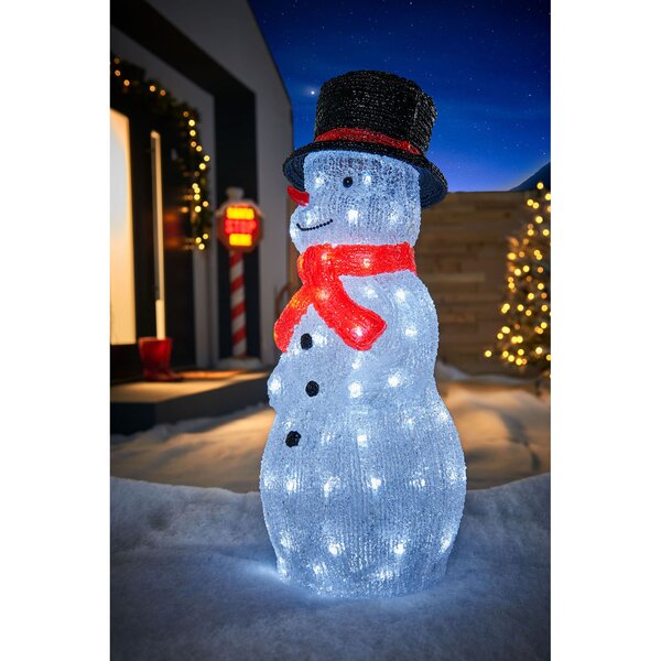 REDUCED Large LED Fibre Optic Wall Picture/Canvas Winter Snowman 60 x 40cm 