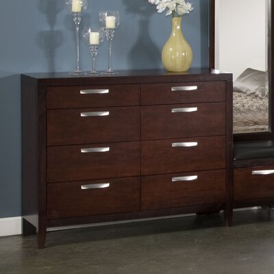 Vista 8 Drawer Double Dresser With Mirror Fairfax Home Collections