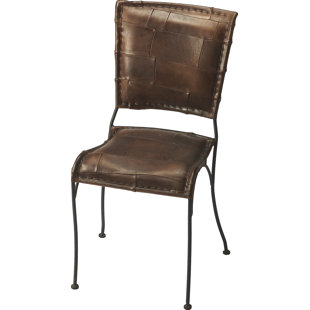 Galena Genuine Leather Upholstered Dining Chair by Red Barrel Studio #1