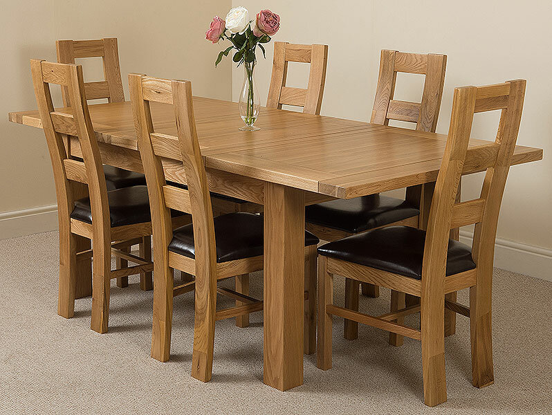 Rosalind Wheeler Sairsingh Kitchen Solid Oak Dining Set With 6 Chairs Wayfair Co Uk