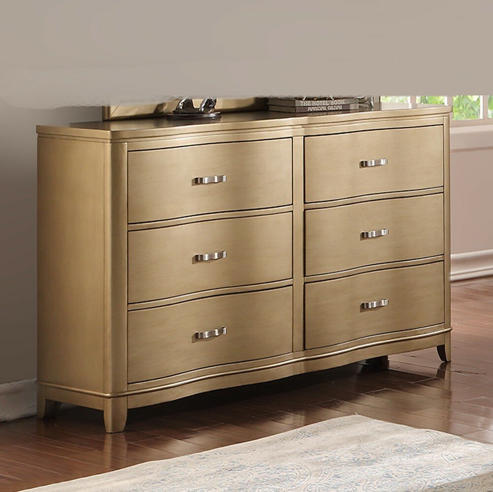 Mercer41 Klem Pine Wood 6 Drawer Double Dresser Reviews Wayfair