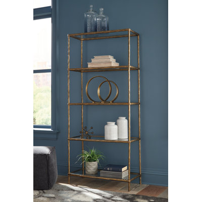 Hightower 72'' H x 32'' W Aluminum Etagere Bookcase