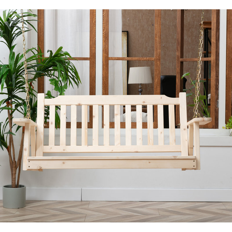 Gracie Oaks Porch Swing Seat Hanging Bench With Chains ...
