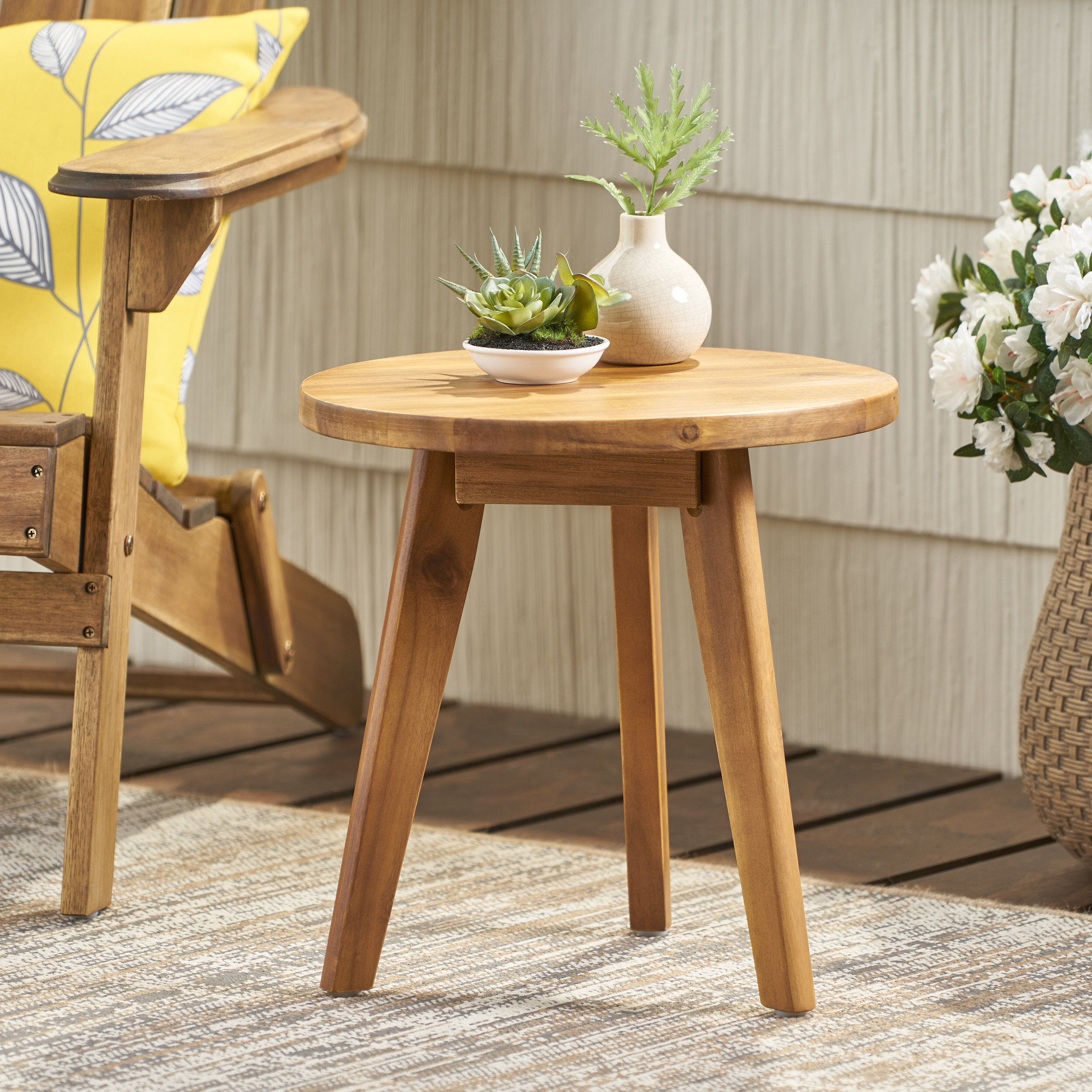 Humphries 16'' Tall Solid Wood 3 Legs End Table