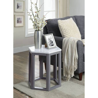 Gracie Oaks Pflugerville Mini Basket Wood Top End Table Wayfair